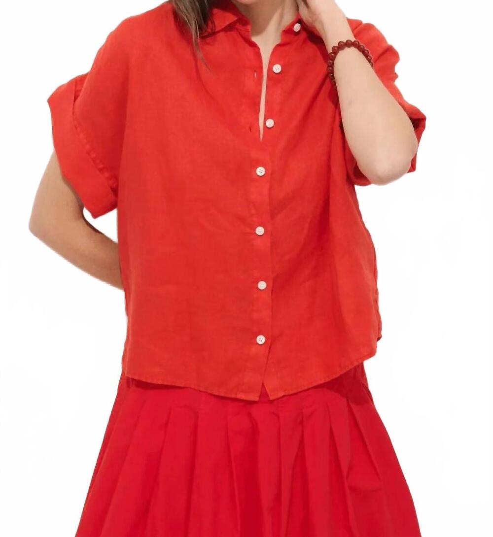 NEW ALEX MILL maddie blouse in chili